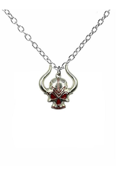 Herşey Nota Red Eyed Viking Skull Unisex Necklace – Symbol of Strength and Courage