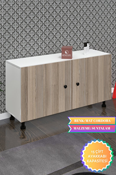 Kenzlife Ayakkabılık Merkub3 Crdbyz 53*100*32 Kapaklı 3 Raflı 15 Çift Ayakkab...