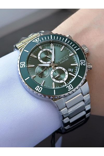 Ferrucci Men's Green Functions Active Metal Cord Wrist Watch