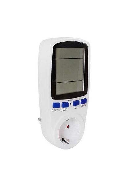 OEM Socket with Digital Display Energy Meter Wattmeter, 220-240V, 50-60Hz, White