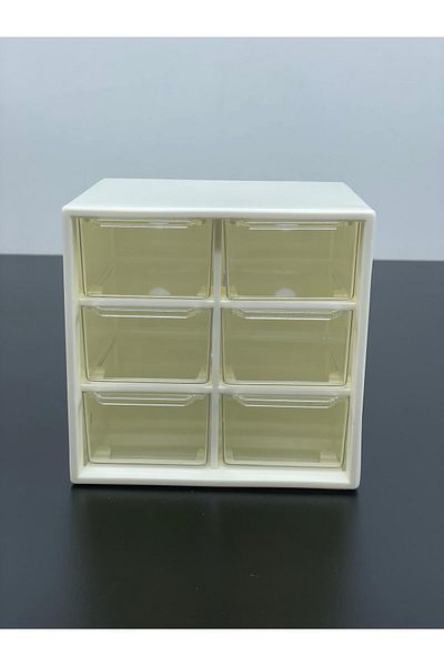 YzHome Plastic Drawers 6 Compartments Organizer Jewelry Buckle Accessory Storage Organizing Box Box Storage Container