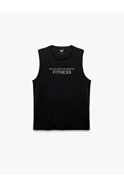 Koton Sleeveless Crew Neck Printed Sports Tank Top