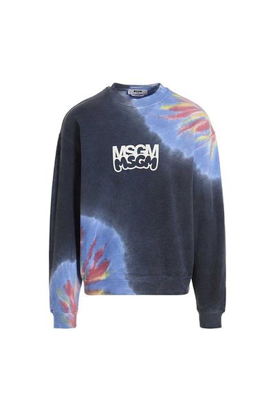 MSGM Msgm Logo Print Tie Dye Sweatshirt By Burro Studio