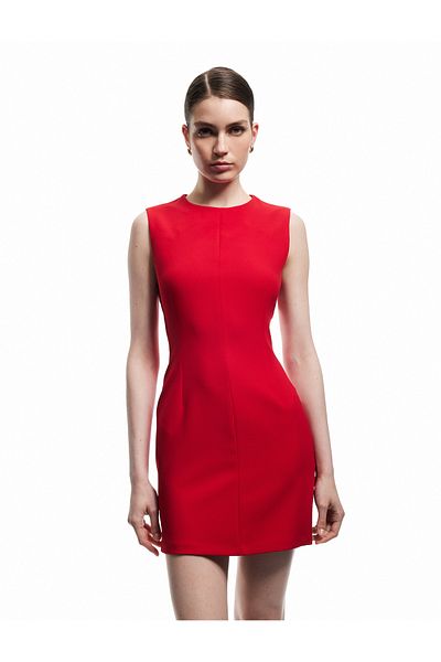 Koton Round Neck U Neck A-Line Sleeveless Mini Dress