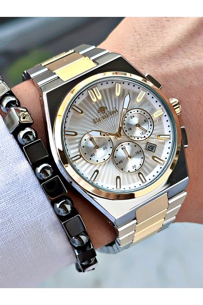 Bentini Men's Wrist Watch – Functional, Steel Band, Waterproof, 2-Year Warranty