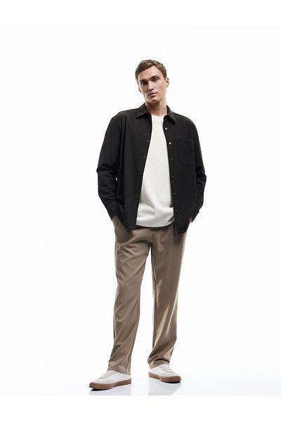 Koton Παντελόνι από ύφασμα με πλισέ oversize με λεπτομέρεια τσέπης