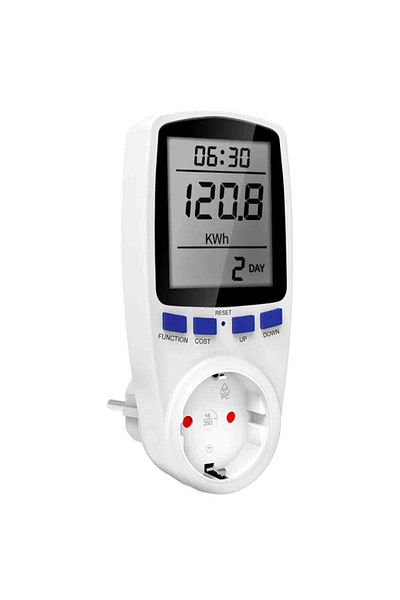 ideal STORE Socket with electricity meter, 16A, LCD display, memory, cost calculator, VD Very Dream, White