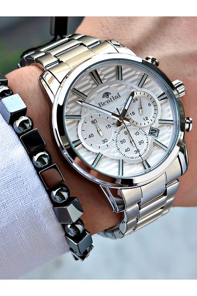 Bentini Men's Wrist Watch – Functional, Steel Band, Waterproof, 2-Year Warranty
