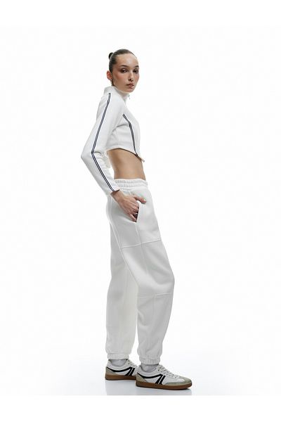 Koton High Waist Jogger Sweatpants with Three Thread Raised Pocket Detail