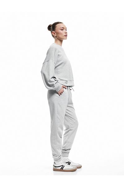 Koton Comfortable Fit Jogger Sweatpants with Raised Stitching Detail, Laced Waist and Pockets