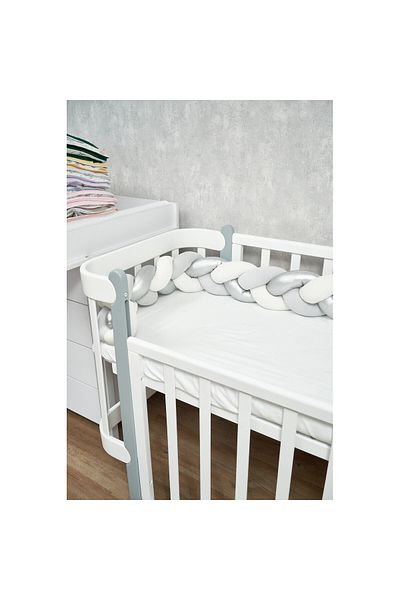 TWINS Protectie laterala pentru patut din catifea, impletita, 240 cm