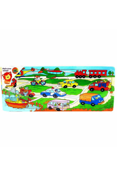 Brimarex Puzzle lemn - Mijloace de transport, 21 piese