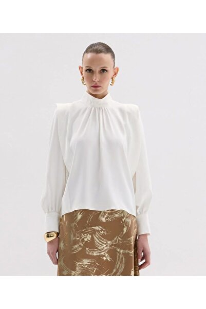 Aris collection Etek Üstü Kısa Şifon Uzun Kollu Bluz