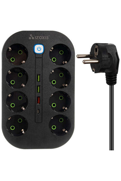 ideal STORE Καλώδιο επέκτασης idealSTORE με 8 υποδοχές, 3 θύρες USB και μία θύρα USB-C, μέγιστο φορτίο 10 A, μήκος καλωδίου