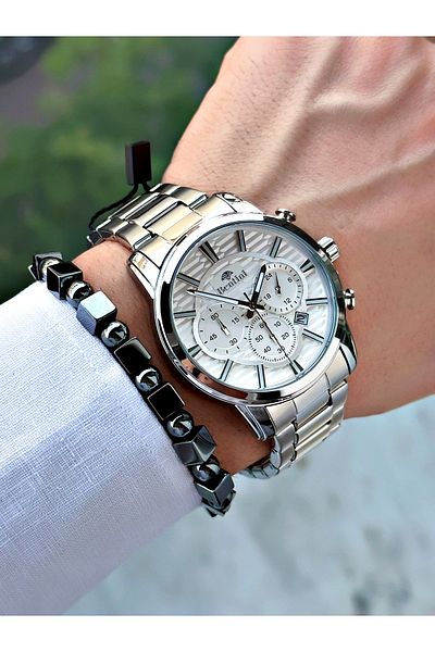 Bentini Men's Wrist Watch – Functional, Steel Band, Waterproof, 2-Year Warranty