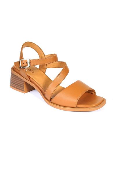 Greyder 32480 Women's Tan Genuine Leather Women's Heeled Sandals