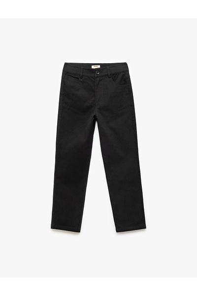 Koton Cotton Button Pocket Detailed Basic Trousers