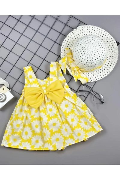 Soft kids Rochie de vară pentru fete cu pălărie și fundă