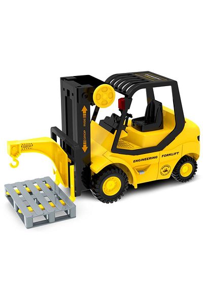 OEM Forklift toy with pallet, Ramdeco, sounds and lifting, Yellow
