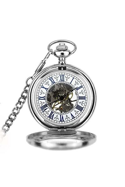 MBrands Vintage Mbrands mechanical skeleton silver pocket watch