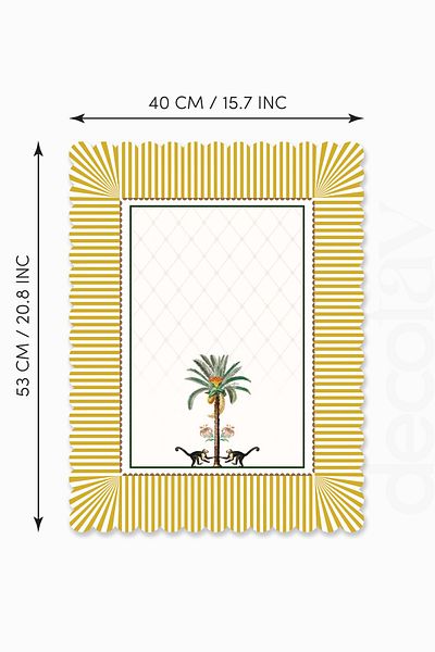 decofav Elegant Decorative Edge Palm Tree and Monkey Design Laser Cut Seamless Oven Cover - 40X52Cm