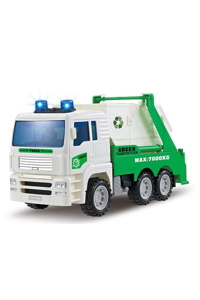 ideal STORE Recycling Waste Truck Toy with Sound & Lights, 27x9x12.5 cm