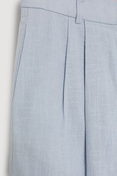 Quzu Wide Leg Palazzo Trousers Blue