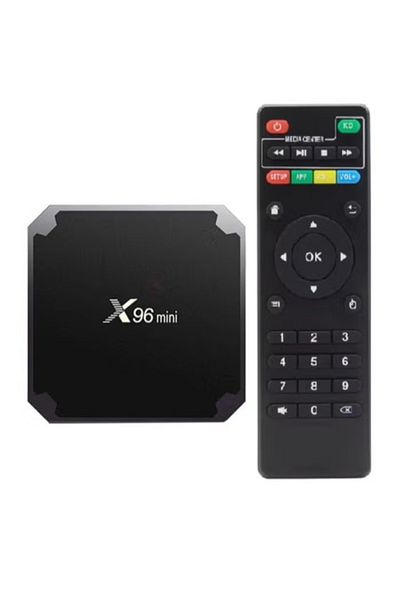 X96 Mini صندوق تلفاز اندرويد 4K UHD مع جهاز تحكم عن بعد B07N6PFMP1 أسود