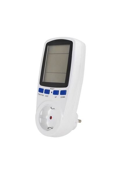 OEM Socket with Digital Display Energy Meter Wattmeter, 220-240V, 50-60Hz, White