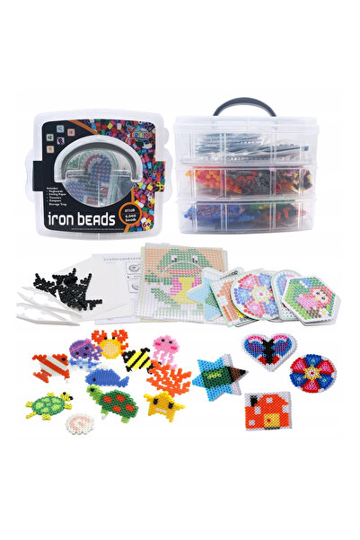 OEM Set of 6000 iron-on beads, Templates, 6+ years, Multicolor