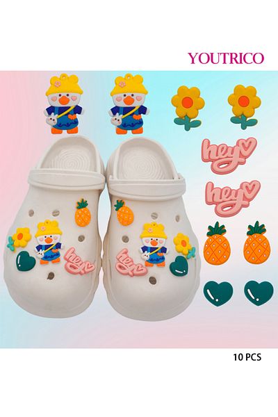 Youtrico 10pcs Yellow Duck Charms Jibbitz Charms For Crocs - Slipper Ornament