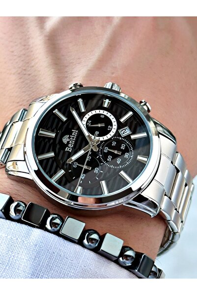 Bentini Men's Wrist Watch – Functional, Steel Band, Waterproof, 2-Year Warranty