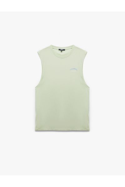 Koton Crew Neck Cotton Sleeveless Back Printed Undershirt