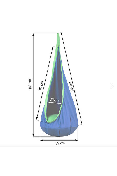 ideal STORE Children's hammock The Raven's Nest cocoon type idealSTORE Size 140 x 55 cm, Solid material, Includes