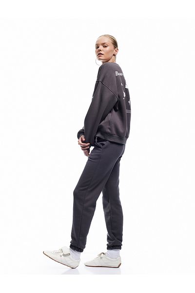Koton Comfortable Fit Jogger Sweatpants with Raised Pockets and Lace-Up Waist