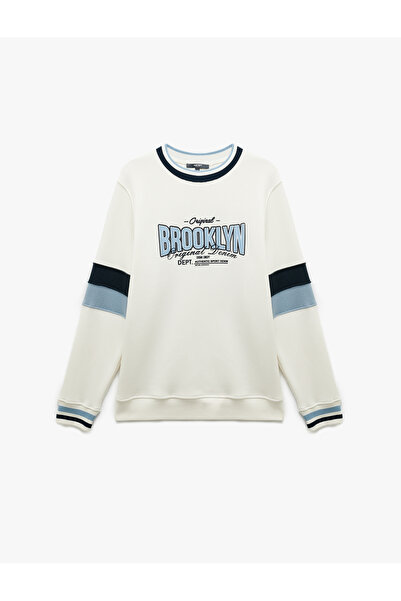 Koton Φούτερ με μακρυμάνικο λαιμόκοψη με μπλοκ χρώματος College