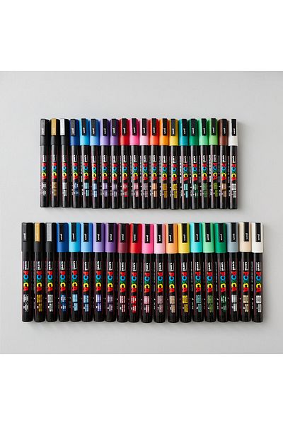 Uni Posca Pc-5M and Pc-3M Marker Acrylic Painting Pen Set of 40