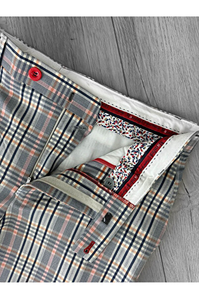 dehaine Men's casual pants, striped, slim fit, gray, A4960