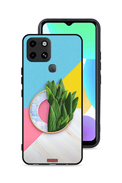 Tolwak غطاء حماية لهاتف Infinix Smart 6 بنمط أوراق تجريدية