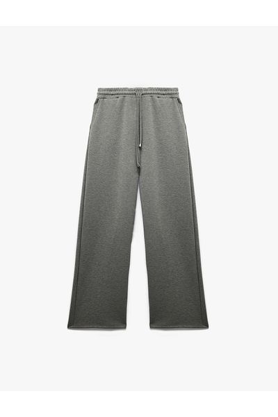 Koton Regular Fit Modal Blend Pockets Tie Waist Straight Loose Leg Sweatpants