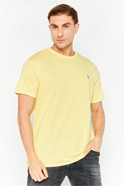 Polo Ralph Lauren Men Round Neck Embroidered Logo Short Sleeves T-shirt, Yellow
