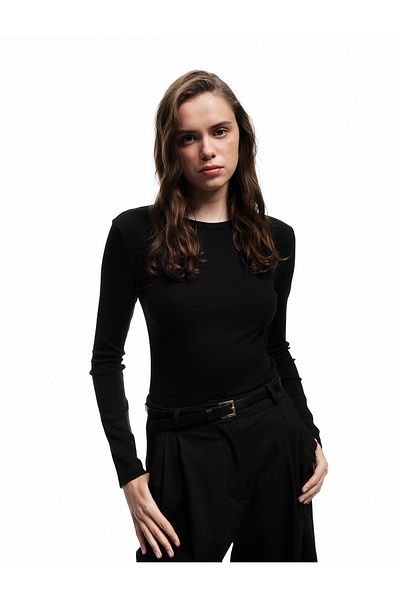 Koton Cotton Slim Fit Camisole Long Sleeve Crew Neck T-Shirt