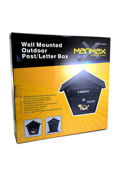 Strend Pro Mailbox, black, 37x10x37 cm, Romantic