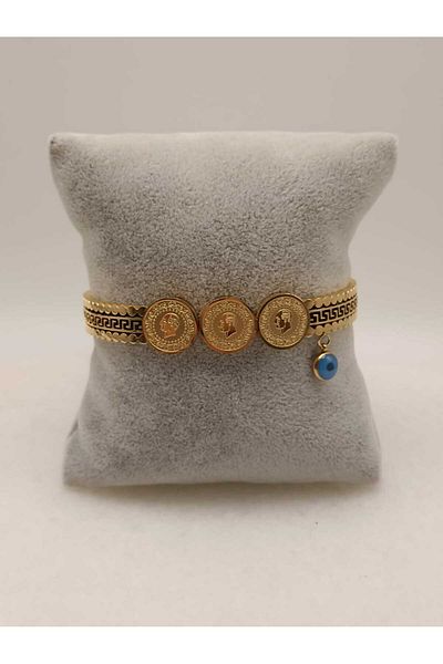 TLSMACCESORIES سوار مشبك ذهبي من الفولاذ