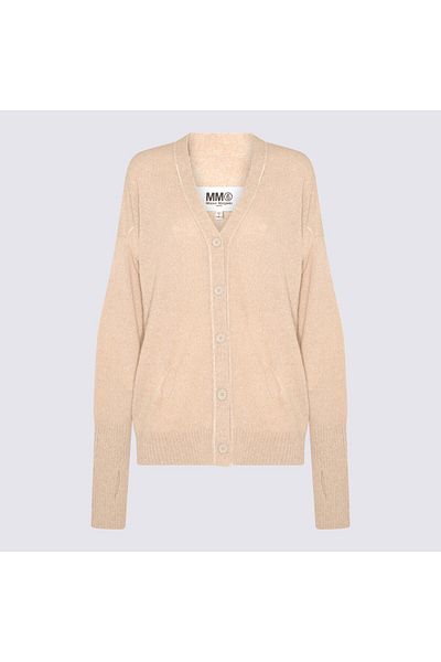 MM6 Maison Margiela Mm6 Maison Margiela Beige Alpaca Blend Cardigan