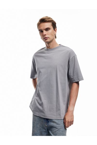 Koton Short Sleeve Crew Neck Cotton Basic Oversize T-Shirt