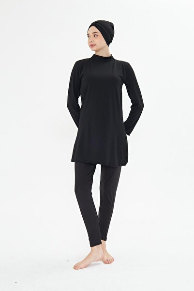 Fantasy Full Covered Lycra Hijab Swimsuit Black 3485-S