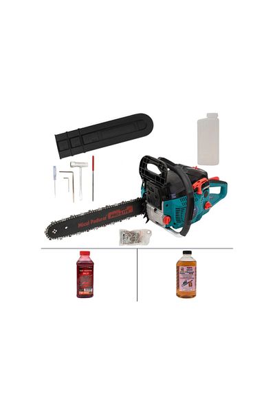 COBI SMART® Set Gasoline Chainsaw Micul Padurar 5200, 2 kW, 2.72 HP, spare blade and chain, mixed oil and chain