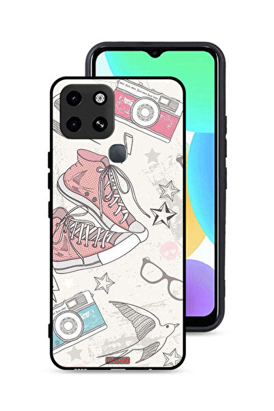 Tolwak غطاء حماية لهاتف Infinix Smart 6 بتصميم حذاء من القماش وفن الكاميرا