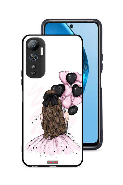 Tolwak غطاء حماية لهاتف Infinix Hot 20 4G برسومات فتاة تحمل بالونات